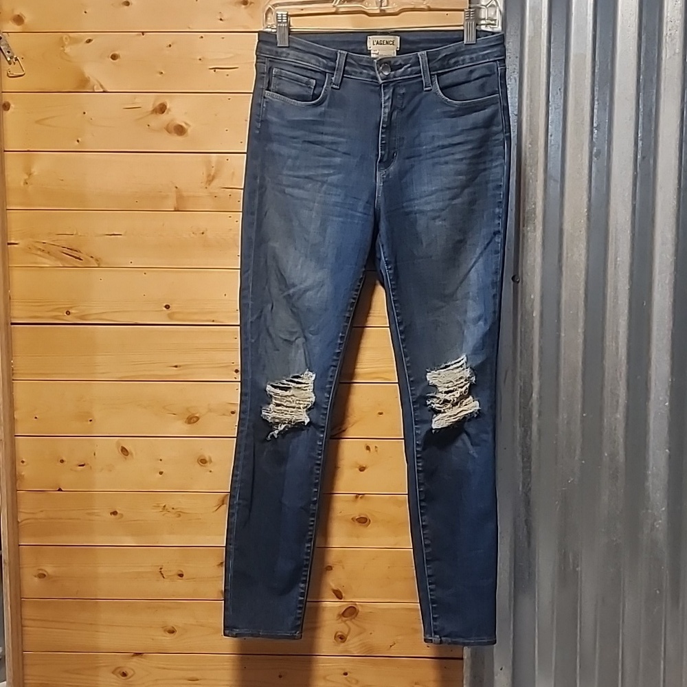 L'AGENCE Jeans Women's Size 27 Skinny Leg distressed